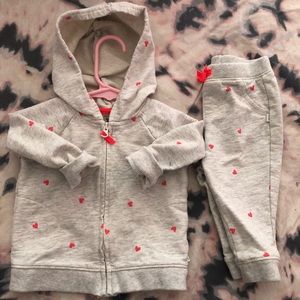 Pink and grey heart sweatsuit